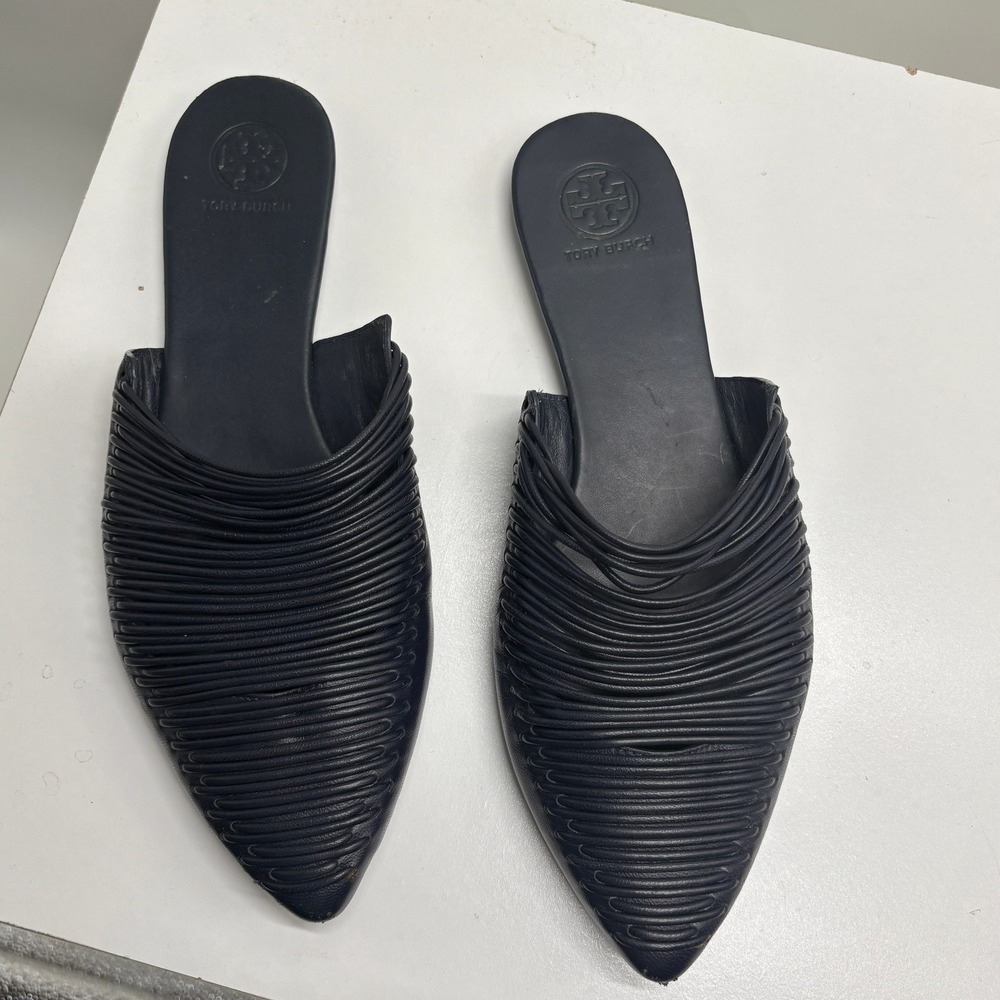 Tory Burch Women's Black Pointed Slide Mules